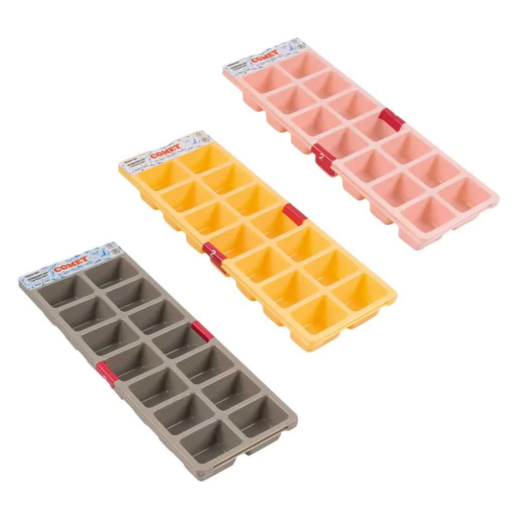 2pc Plastic Ice Tray- 9.5x3.5"- Assorted Colors 71648