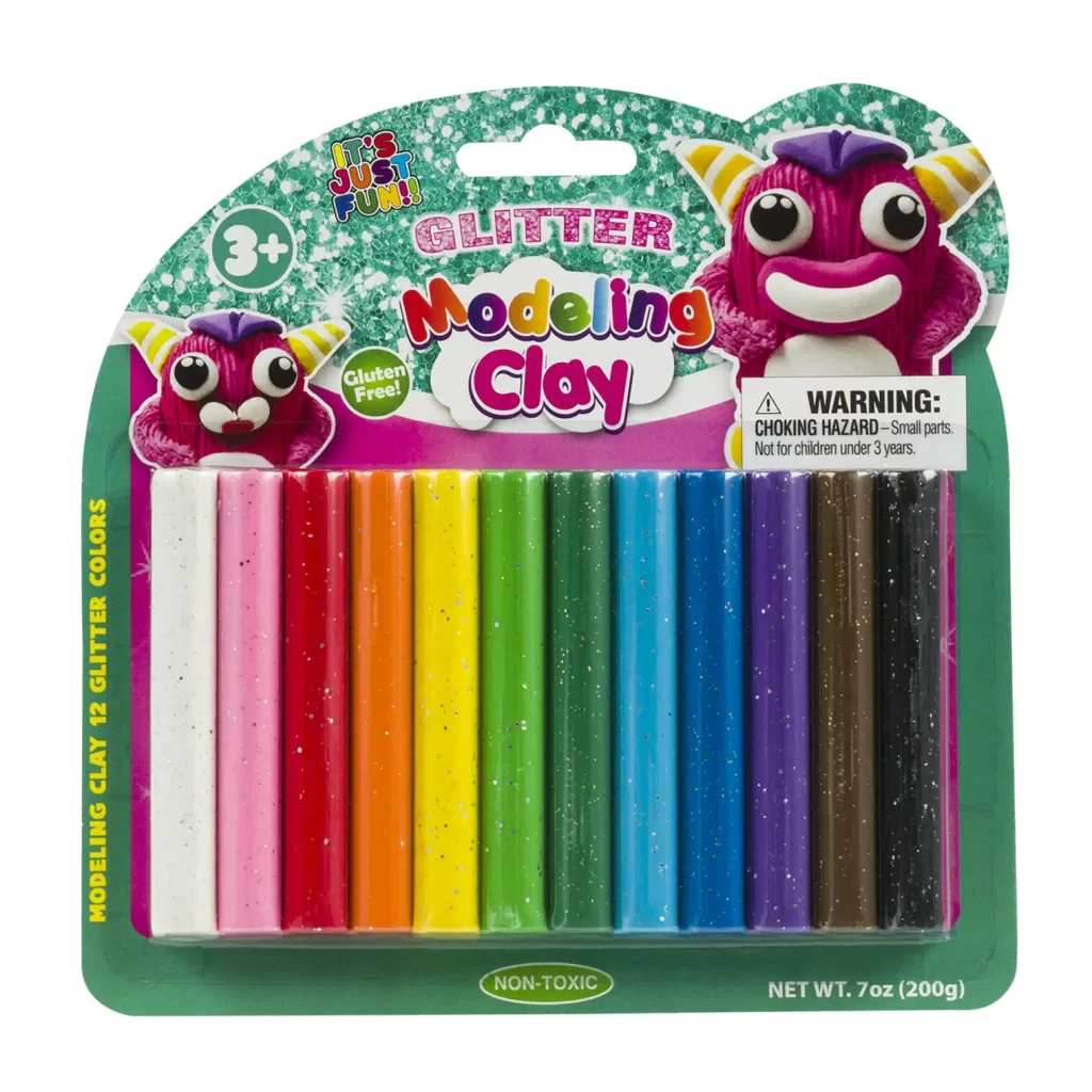 12pc Glitter Modeling Clay Set 38007