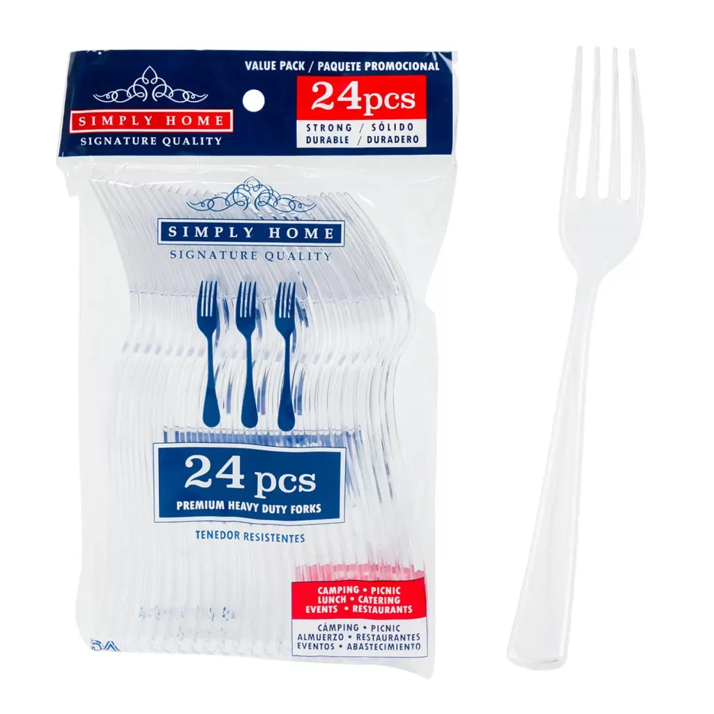 24 Piece Plastic Fork- Clear 52955