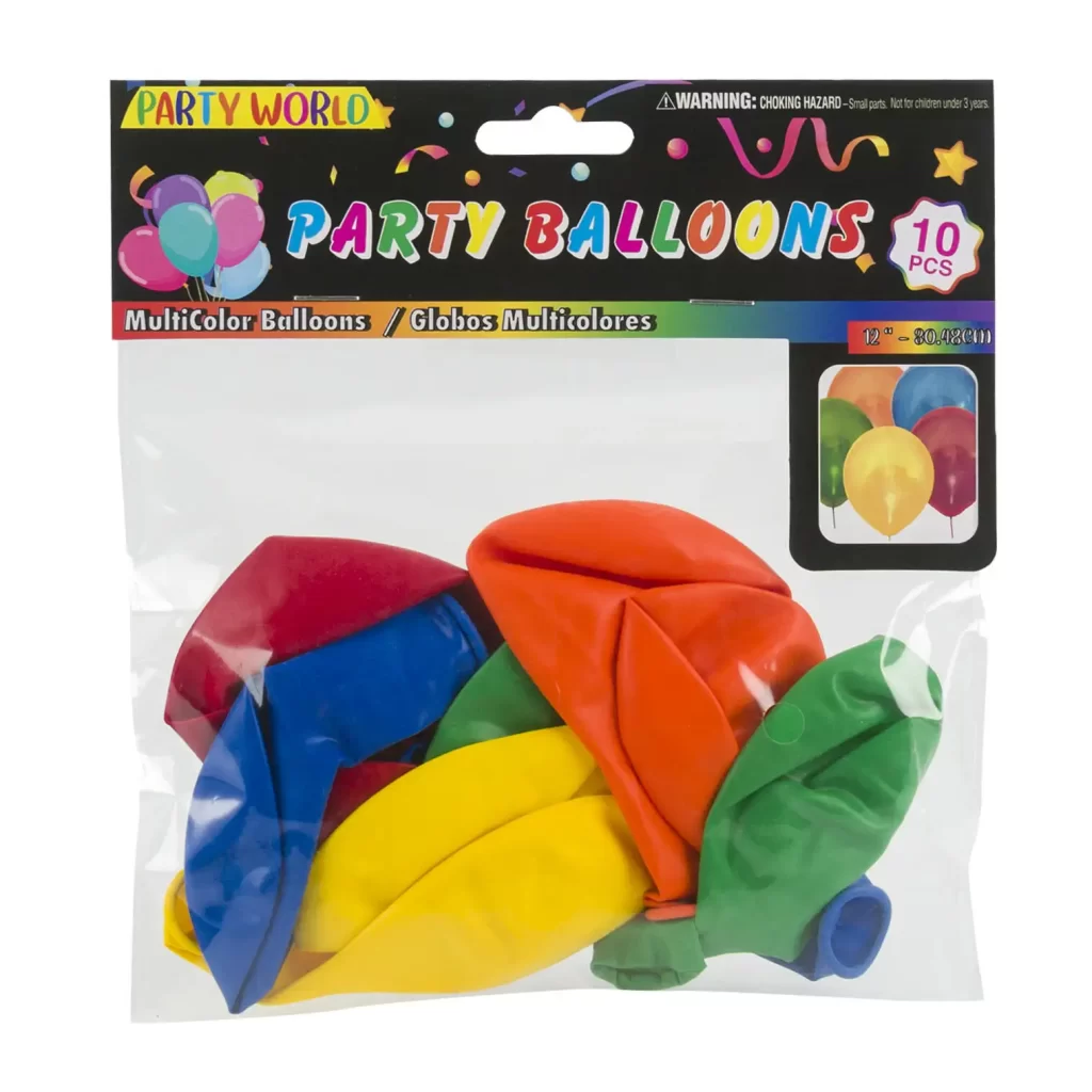 10ct Multicolor Balloon- 12" 71356