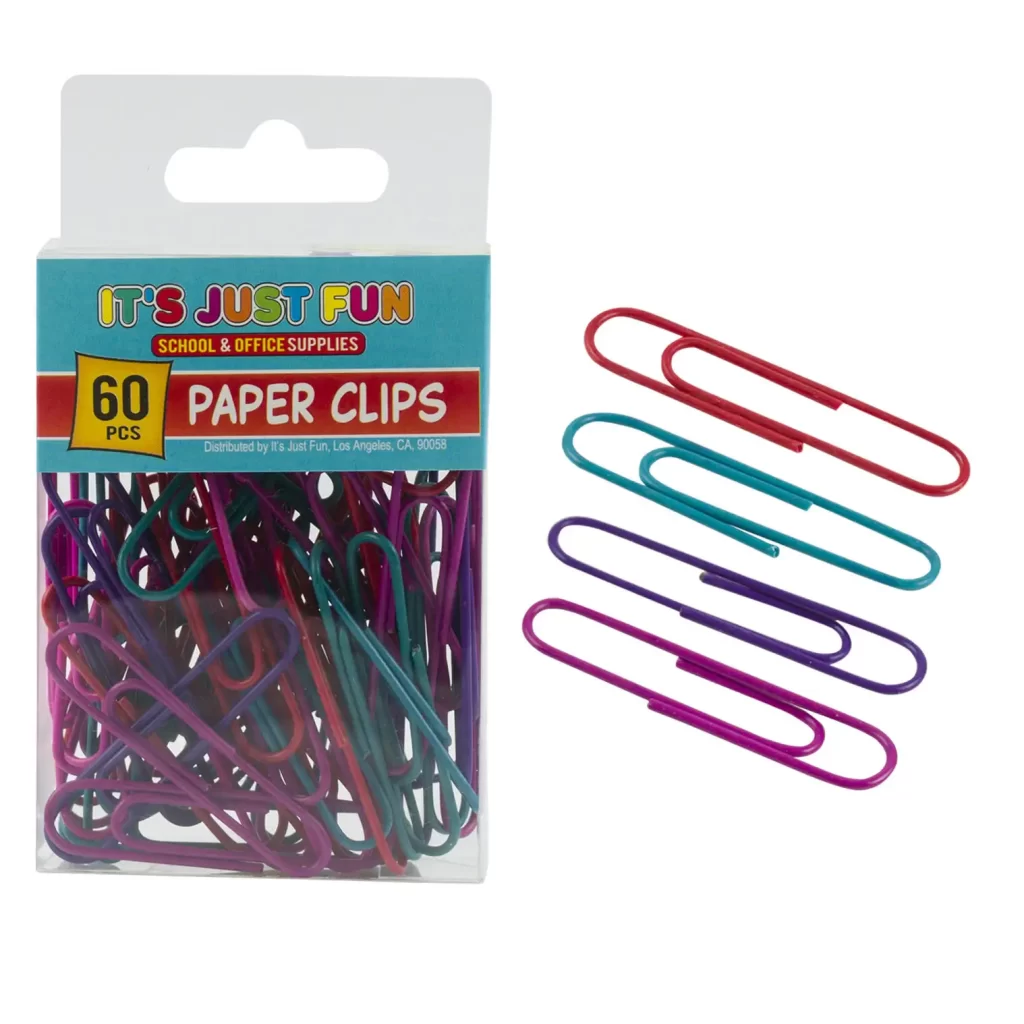 60pc Color Paper Clips- 1.9" 67777