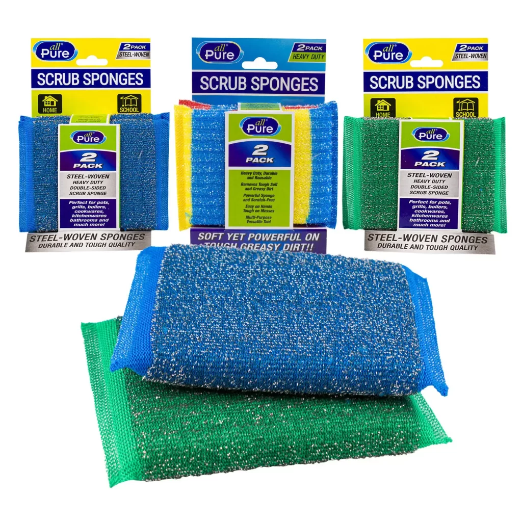 All Pure 2pc Scrubber Sponge- 3 Assortments 75697