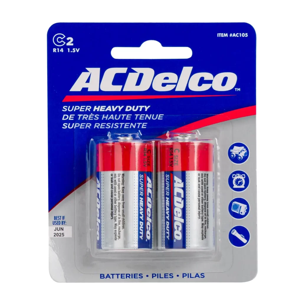 2pk ACDelco Heavy Duty C Battery 95222