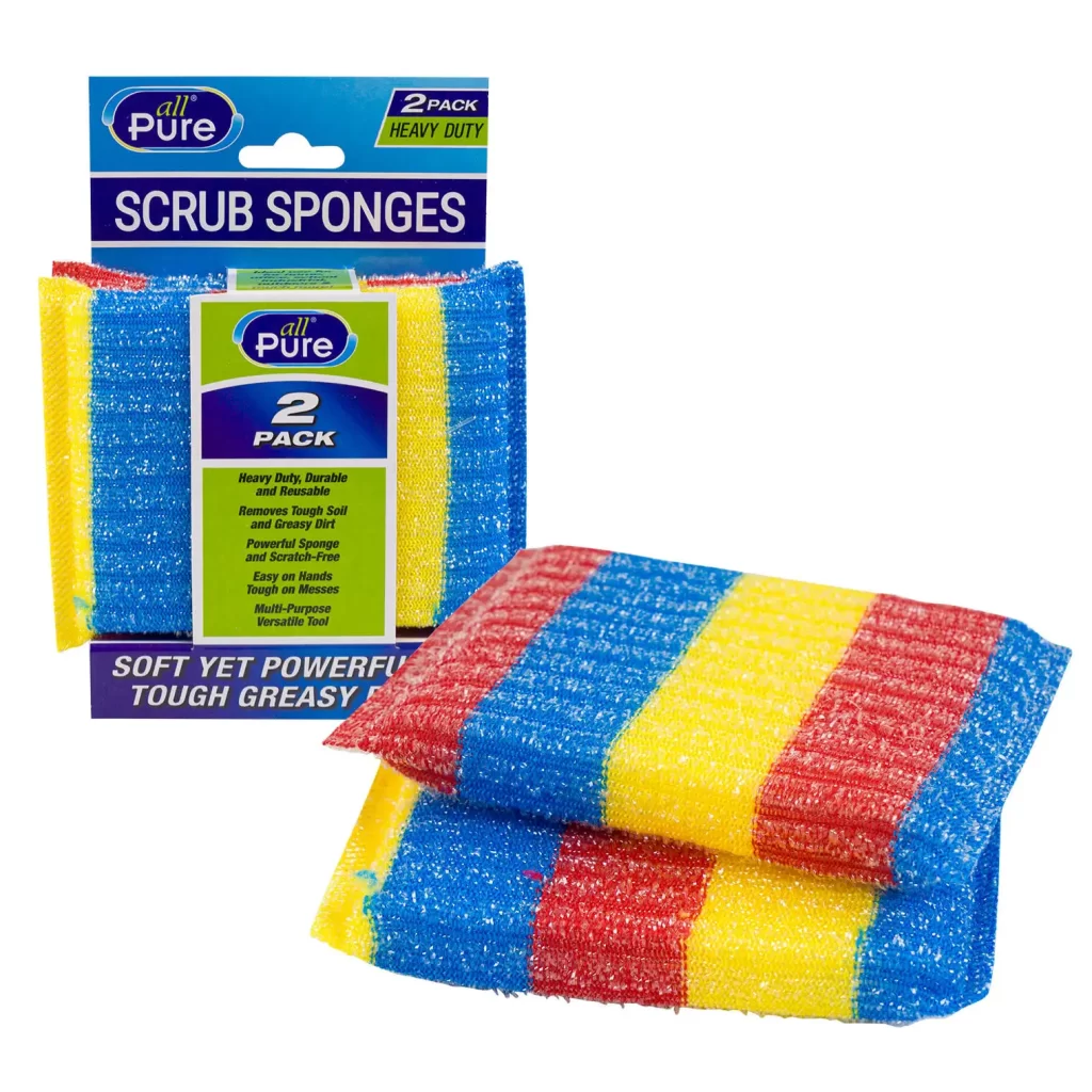 All Pure 2pc Scrubber Sponges- Multicolor 75698