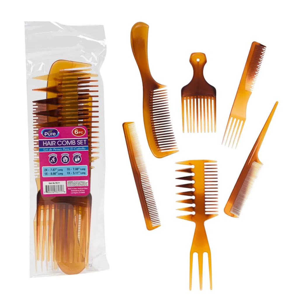 HAIR COMB SET,6pc AST 76171