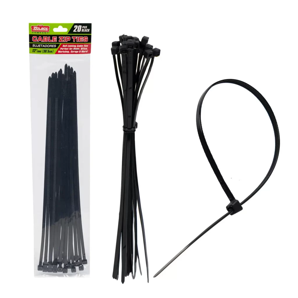 Toolbox 20pc Cable Ties- 12"- Black 79206