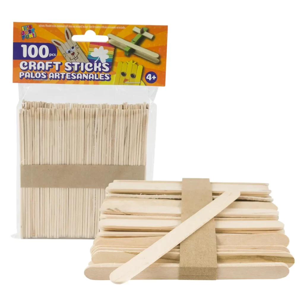 100pk Natural Wooden Craft Sticks- Small 51606