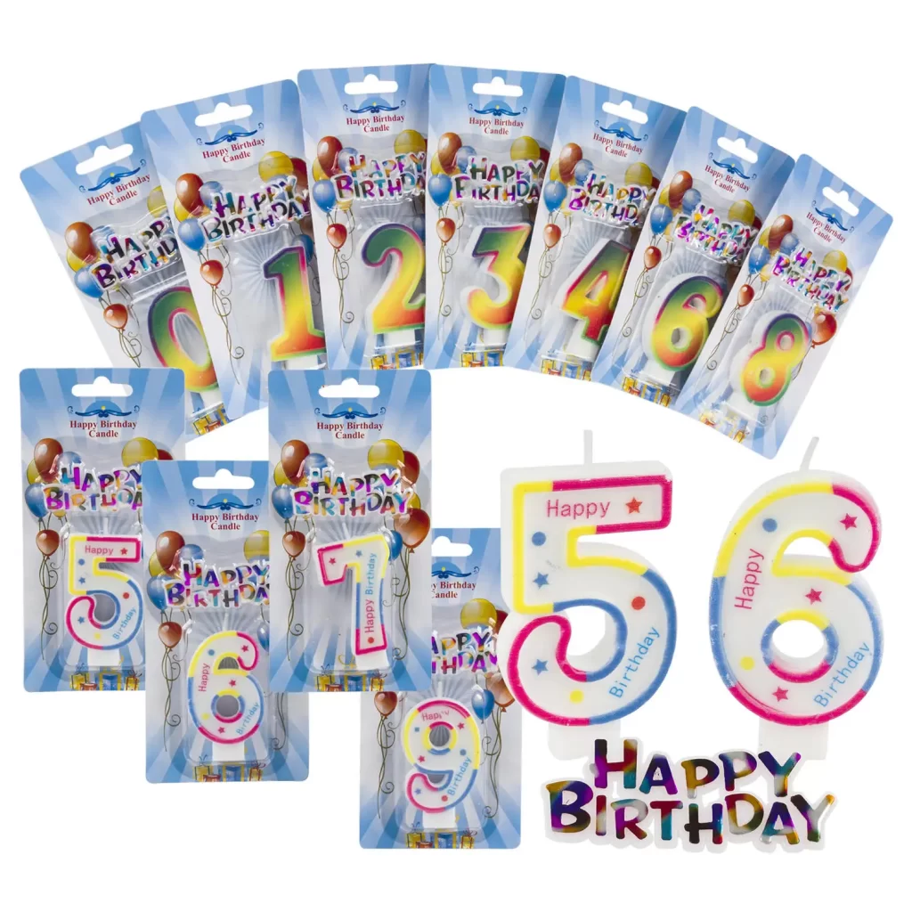 Happy Birthday Numbered Candles- 2 Assortments 69579