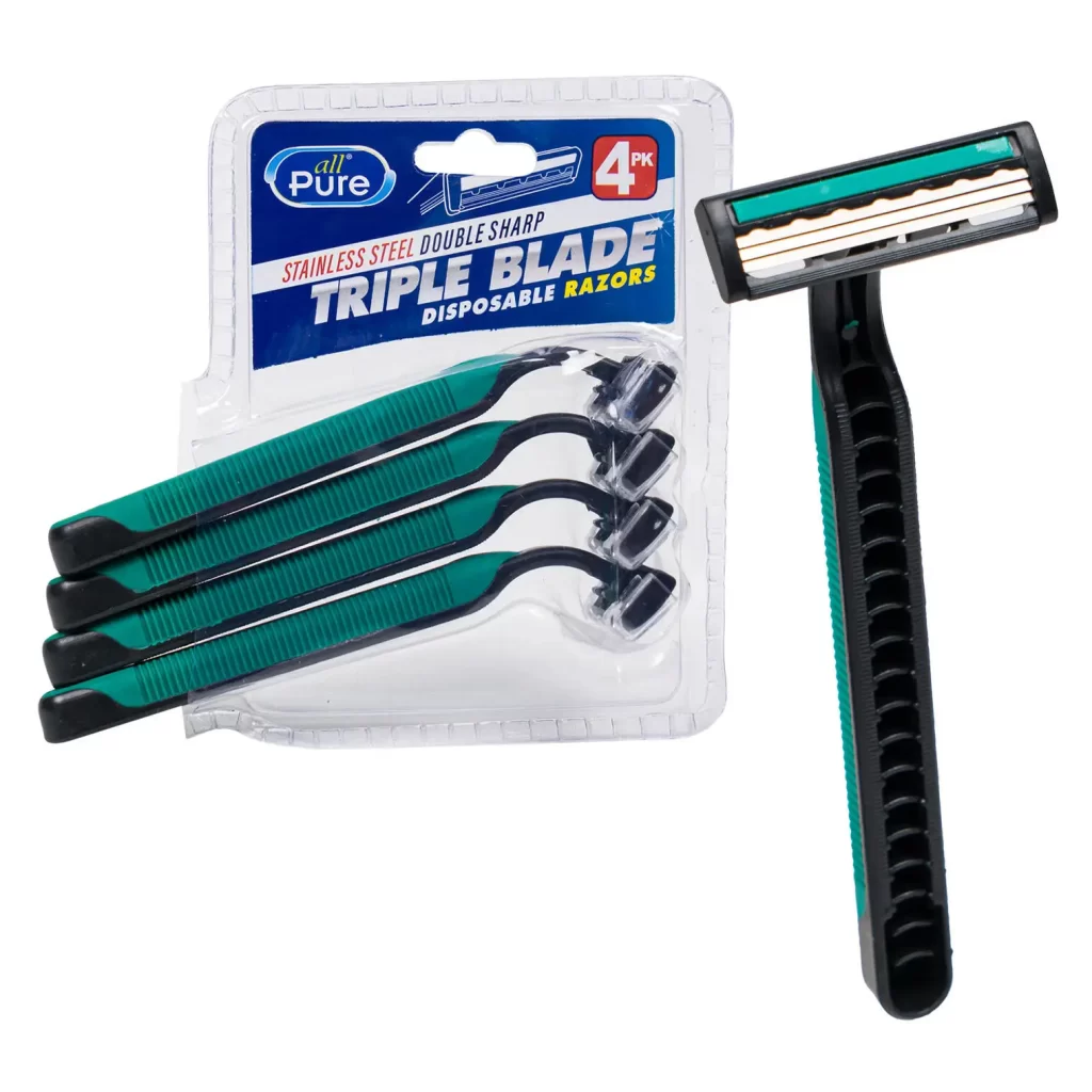 4pk All Pure Triple Blade Men Razor 56670