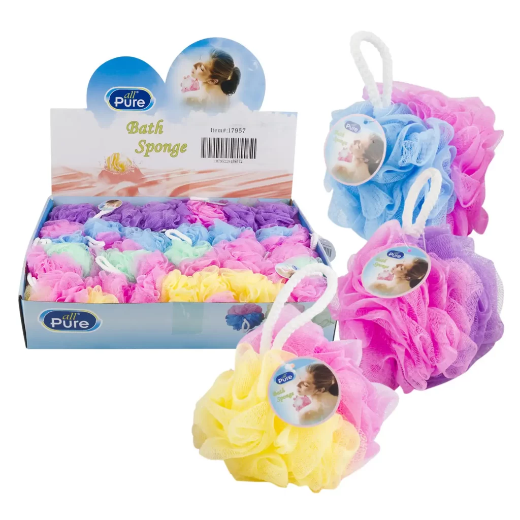 Solid Colors with Pink Bath Sponge 17957