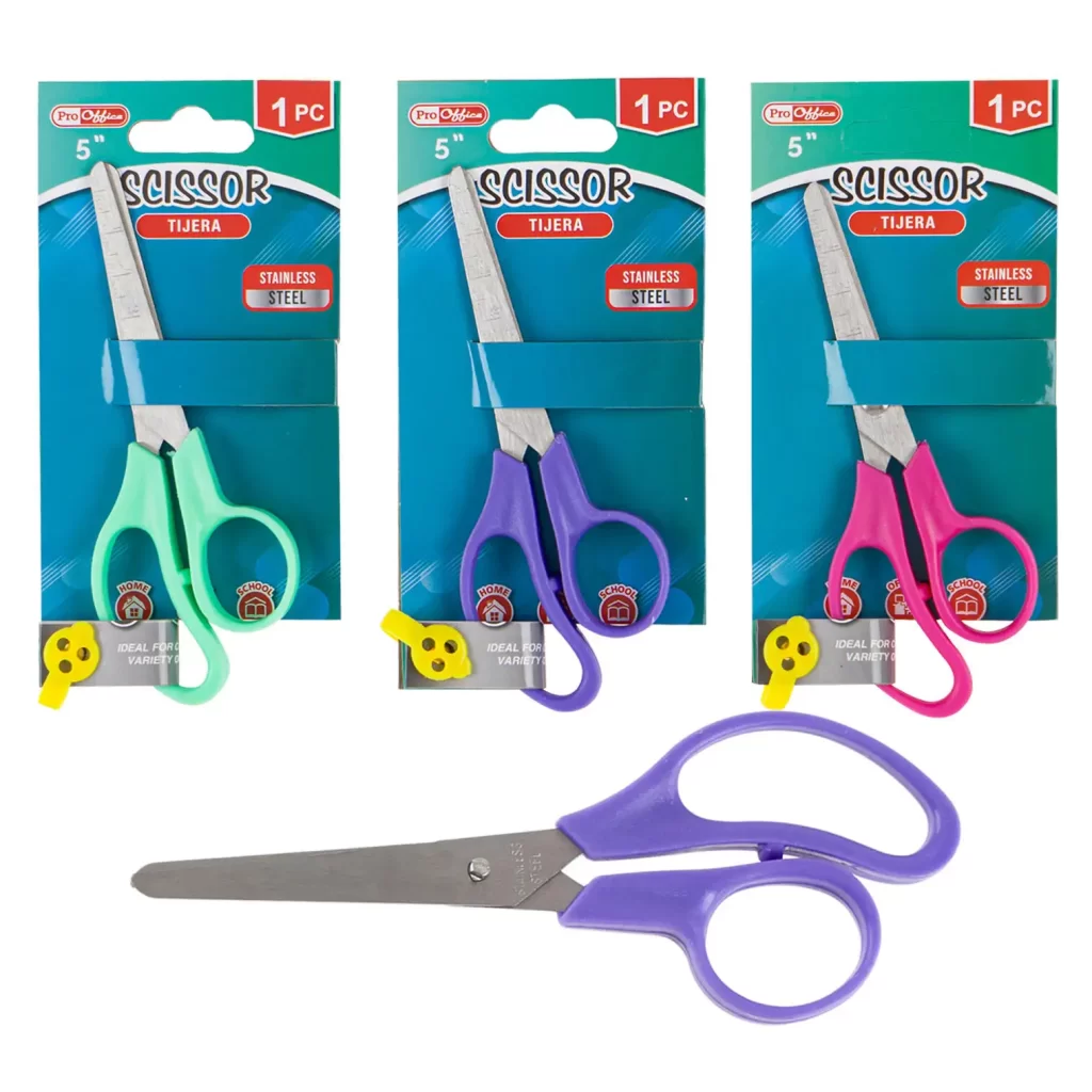 Scissors W/ Plastic Handle- 5"- 3 Assorted Colors 76525