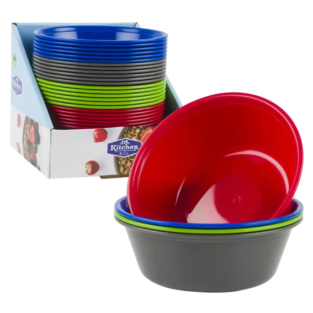 Kitchen and Co Plastic Bowl- 5.7" D- 4 Assortments 71431