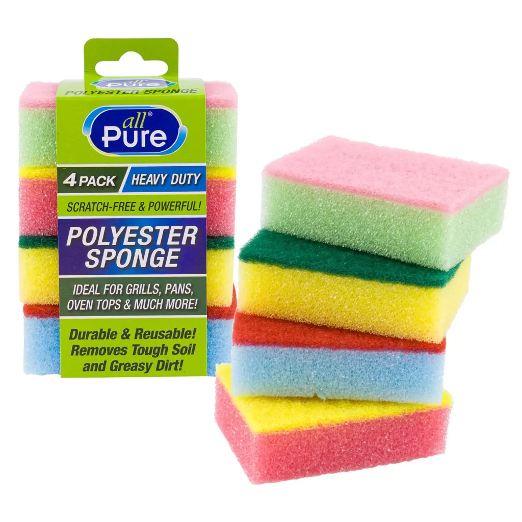 All Pure 4pc Sponges- Assorted Colors 75703