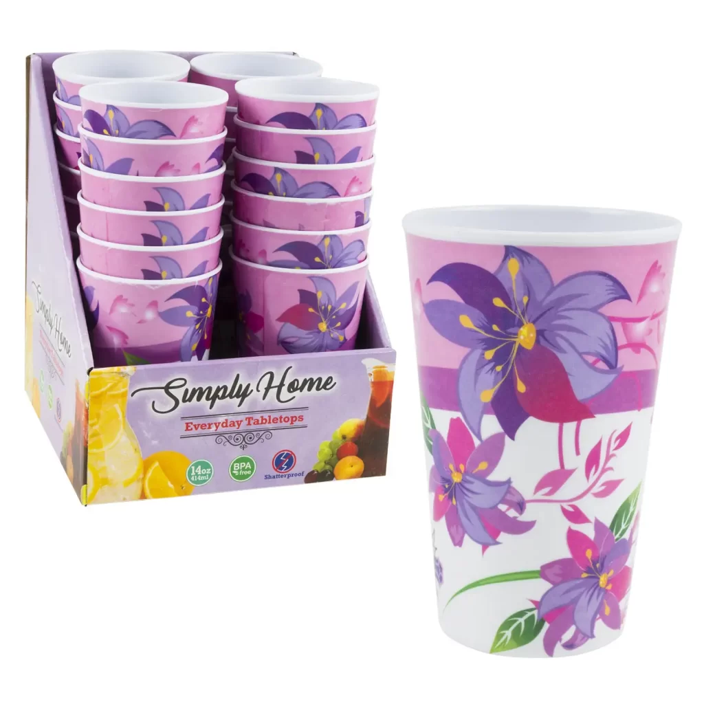 Simply Home Flower Design Tumbler- 14oz 39161