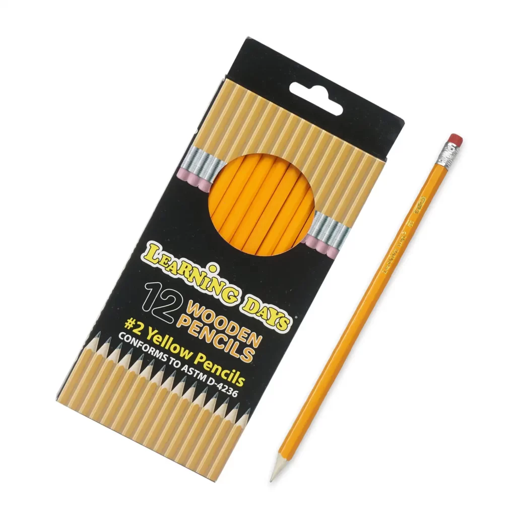 12 ct #2 Yellow Wooden Pencils with Eraser Pack 20755