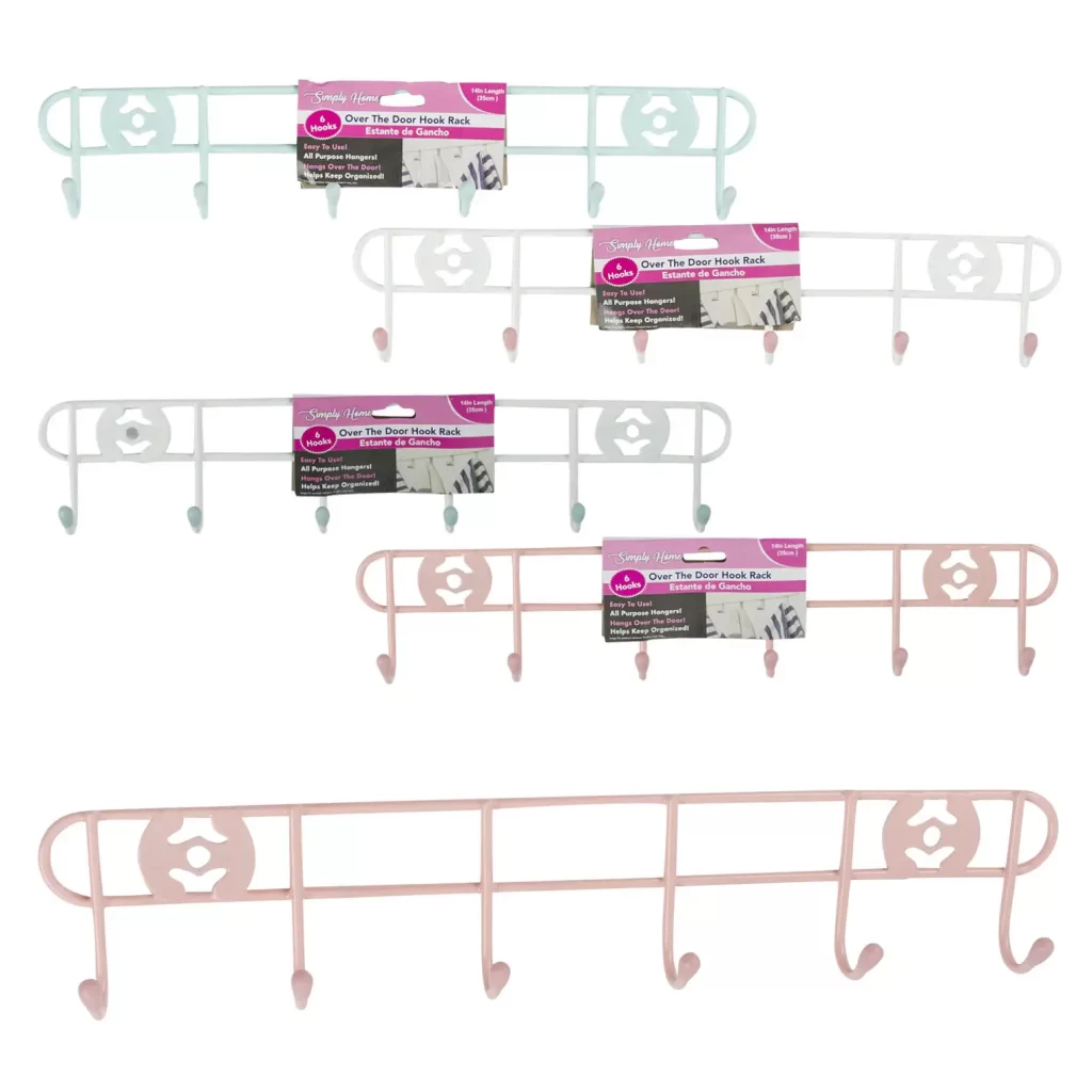 Simply Home Hook Rack W/ 6 Hooks- 14" 72901