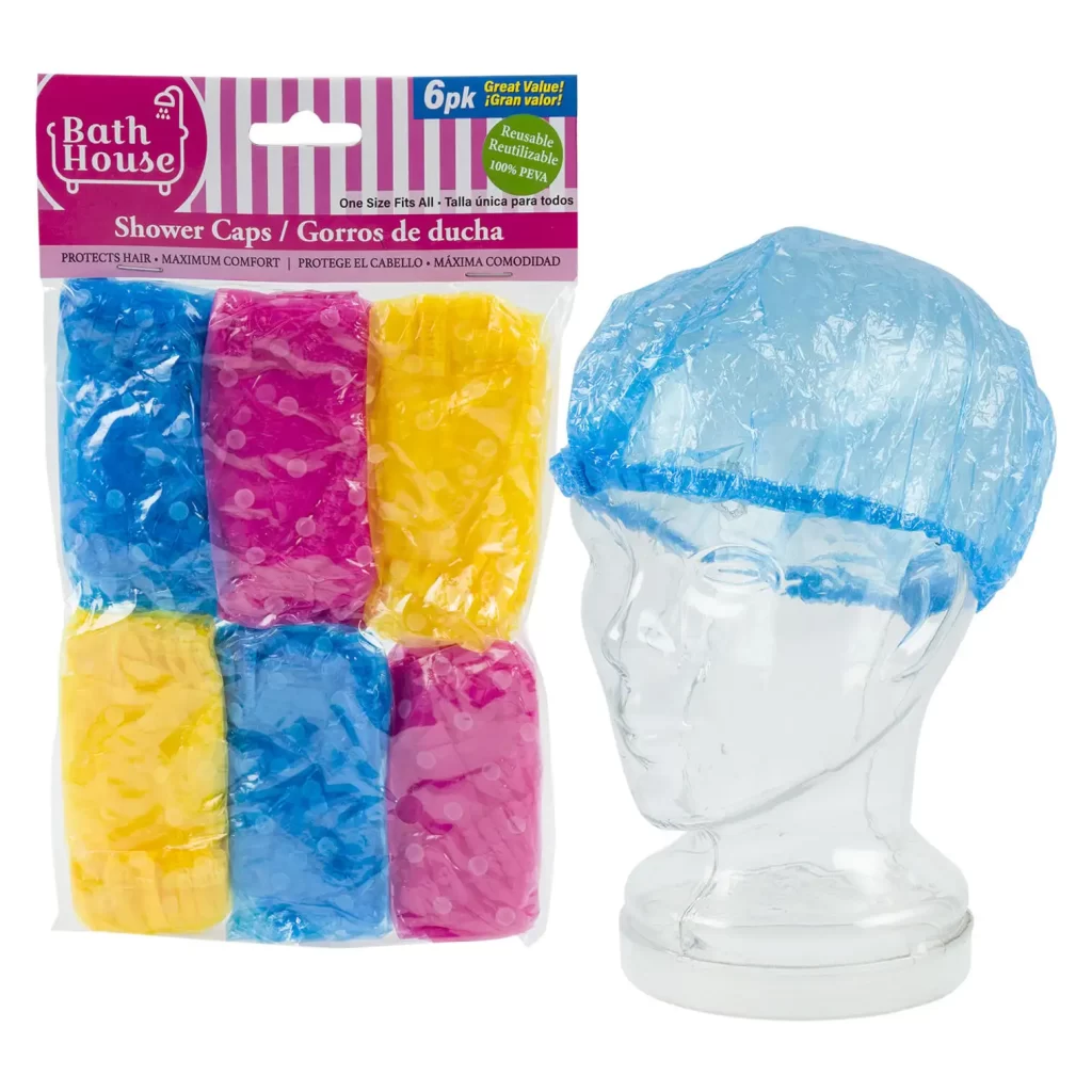 6pc Shower Cap- 11"- Assorted Colors 55349