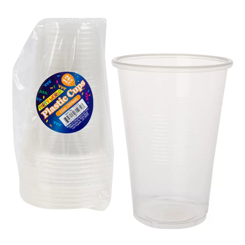 12pk Plastic Cup- 12oz- Clear 71272