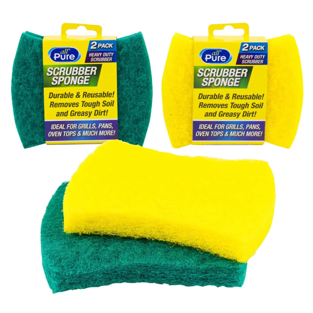 All Pure 2pc Scrub Sponge- 2 Assorted Colors 75709