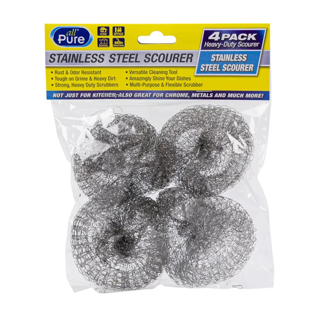 All Pure 4pc Mesh Metal Scourer 75714