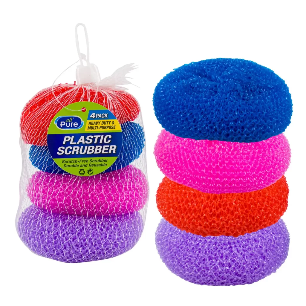 All Pure 4pc Plastic Mesh Scourer 75720