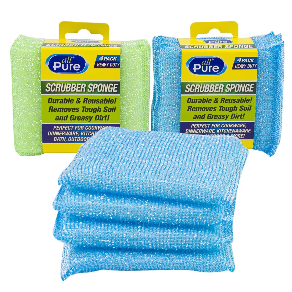 All Pure 4pc Scrubber Sponge- Assorted Colors 75693