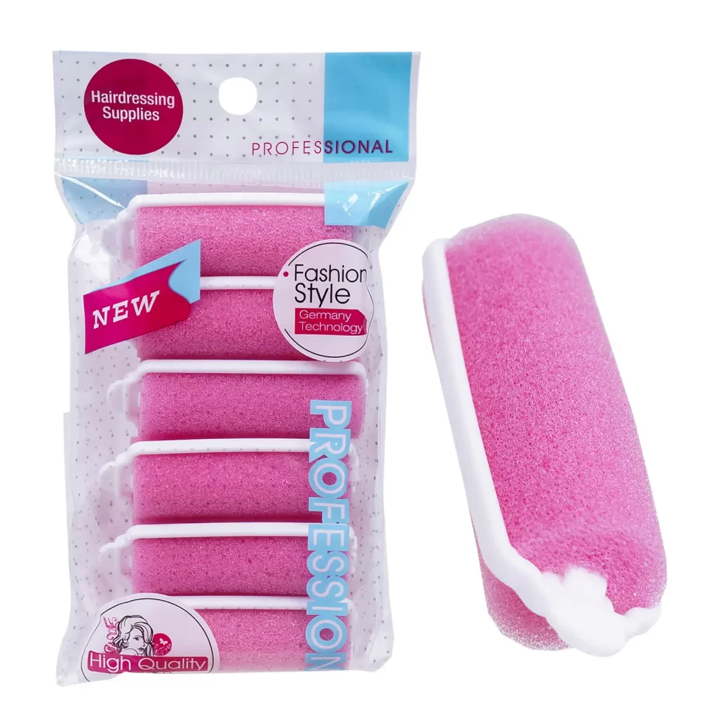 6pc Sponge Hair Roller- Small- Pink 43979