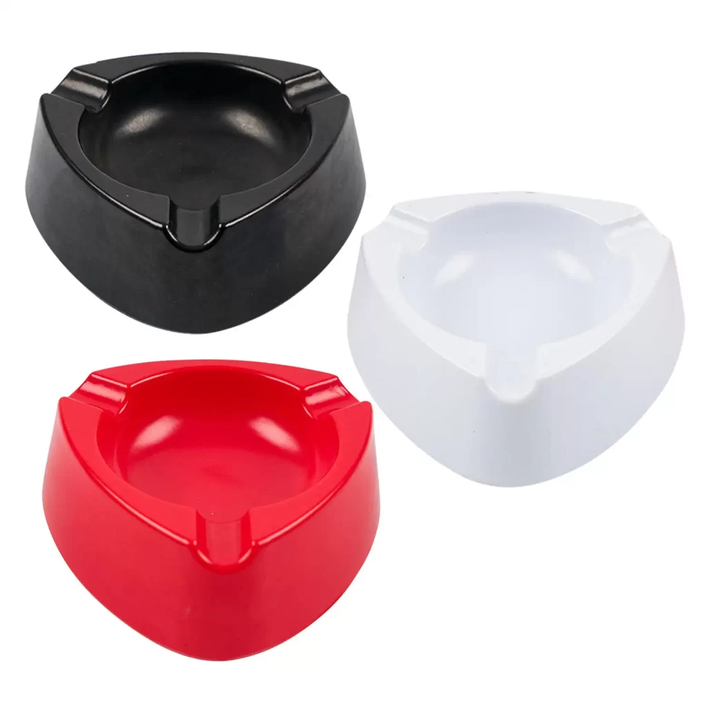 Melamine Ash Tray- 4.7"x1.6"- 3 Assorted Colors 95510